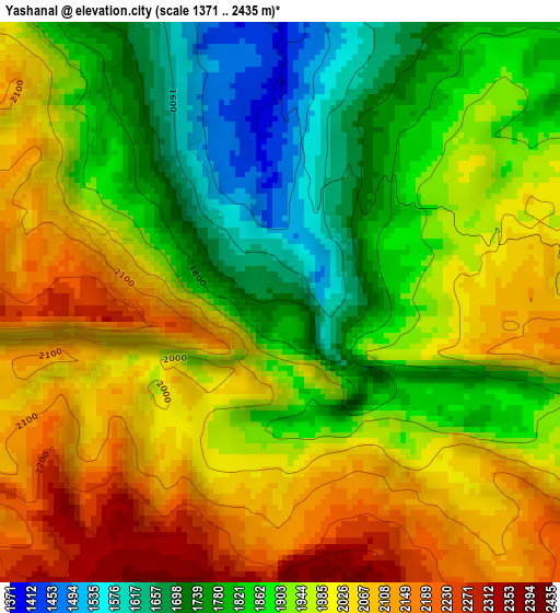 Yashanal elevation map