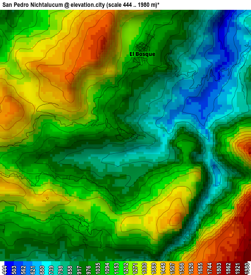 San Pedro Nichtalucum elevation map