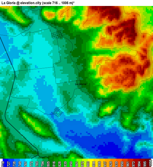 La Gloria elevation map