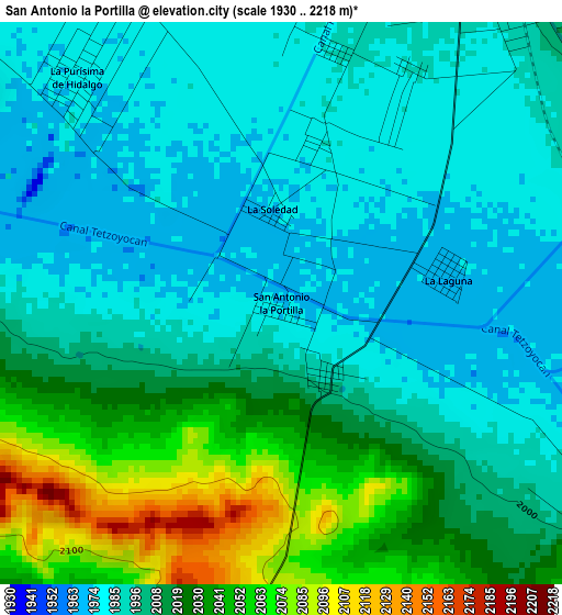 San Antonio la Portilla elevation map