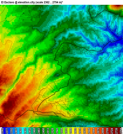 El Esclavo elevation map