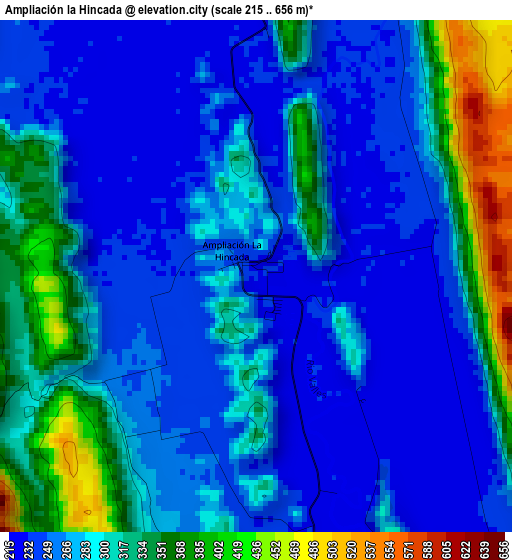 Ampliación la Hincada elevation map