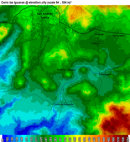 Cerro las Iguanas elevation map