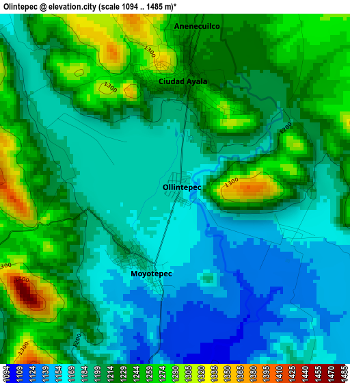 Olintepec elevation map