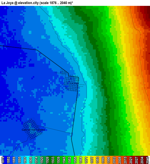 La Joya elevation map