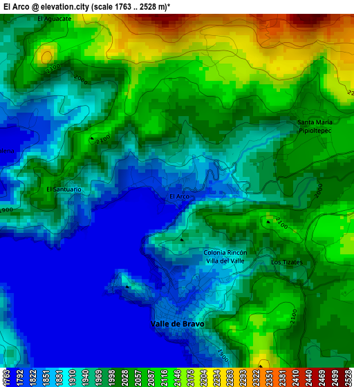 El Arco elevation map