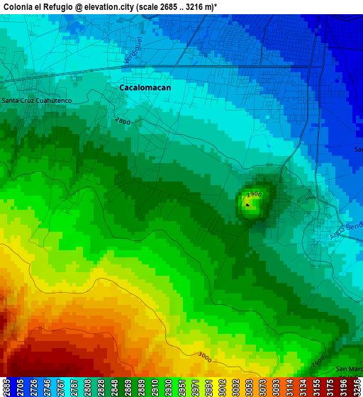 Colonia el Refugio elevation map