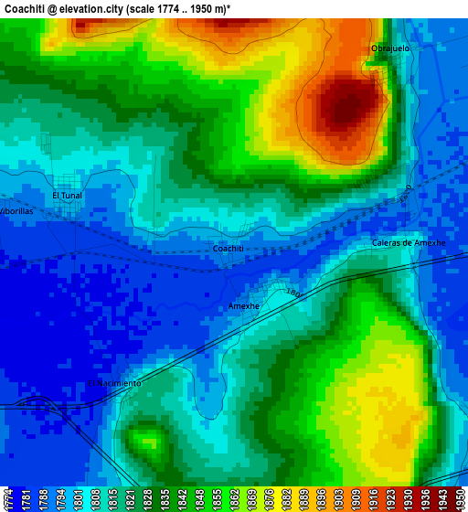 Coachiti elevation map