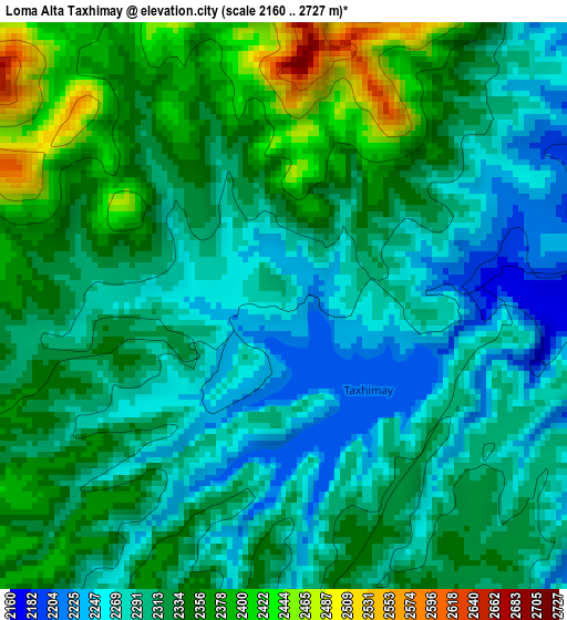 Loma Alta Taxhimay elevation map