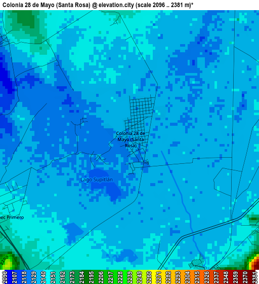 Colonia 28 de Mayo (Santa Rosa) elevation map