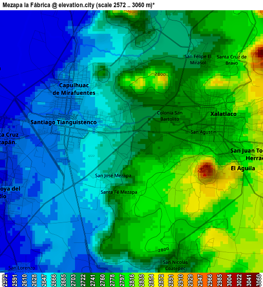 Mezapa la Fábrica elevation map