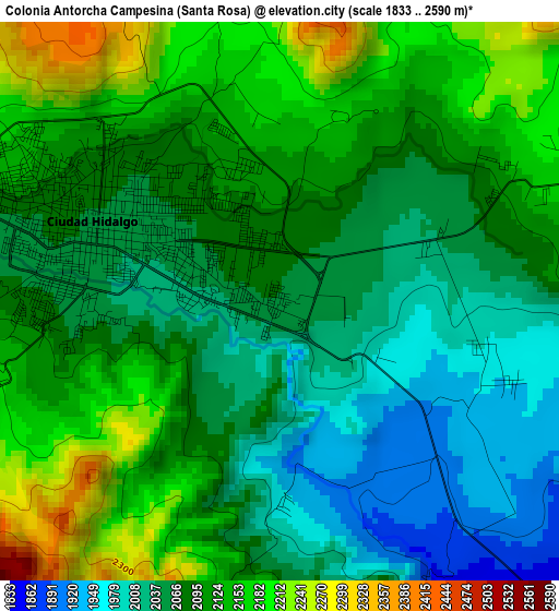 Colonia Antorcha Campesina (Santa Rosa) elevation map