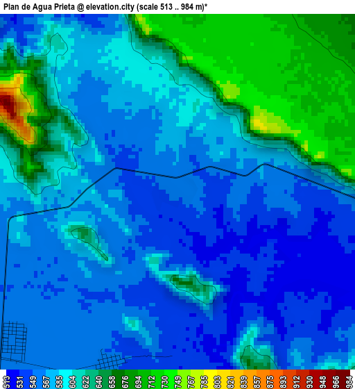 Plan de Agua Prieta elevation map