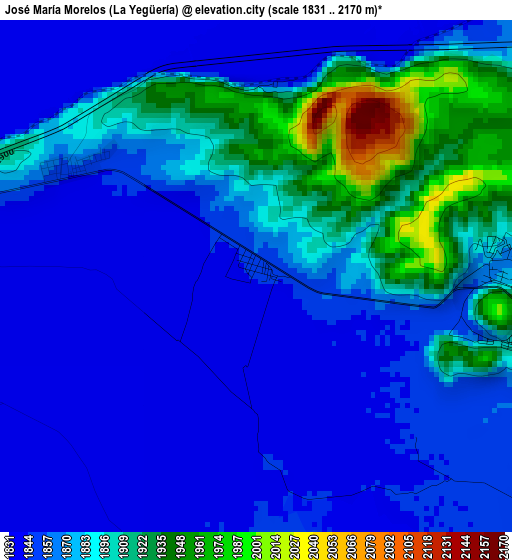 José María Morelos (La Yegüería) elevation map
