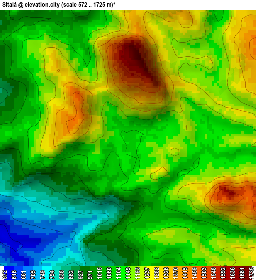 Sitalá elevation map