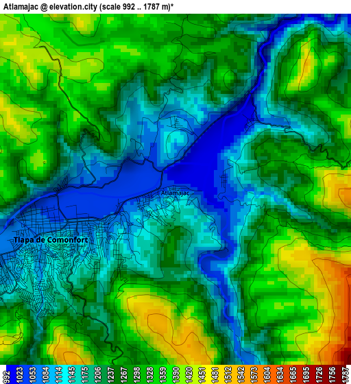 Atlamajac elevation map