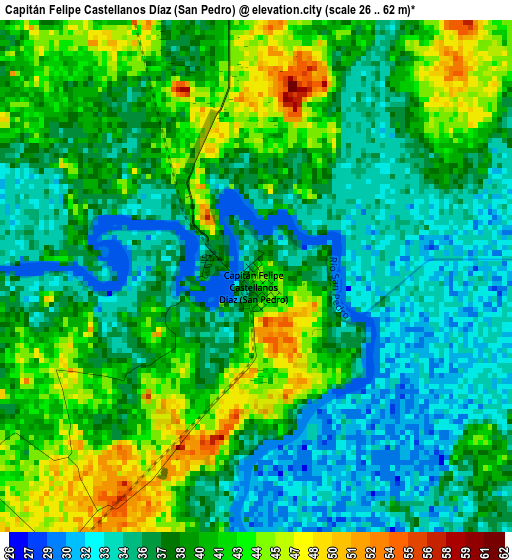 Capitán Felipe Castellanos Díaz (San Pedro) elevation map