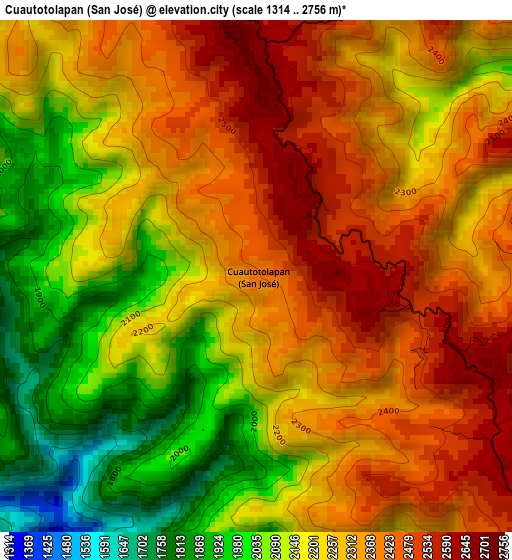 Cuautotolapan (San José) elevation map