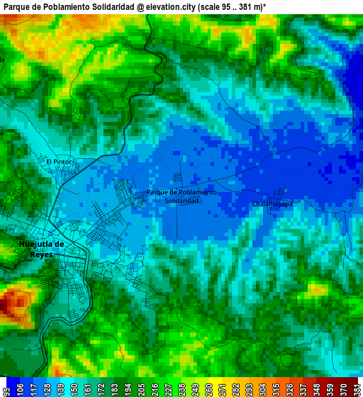 Parque de Poblamiento Solidaridad elevation map