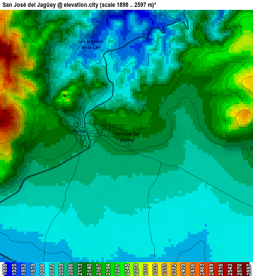 San José del Jagüey elevation map