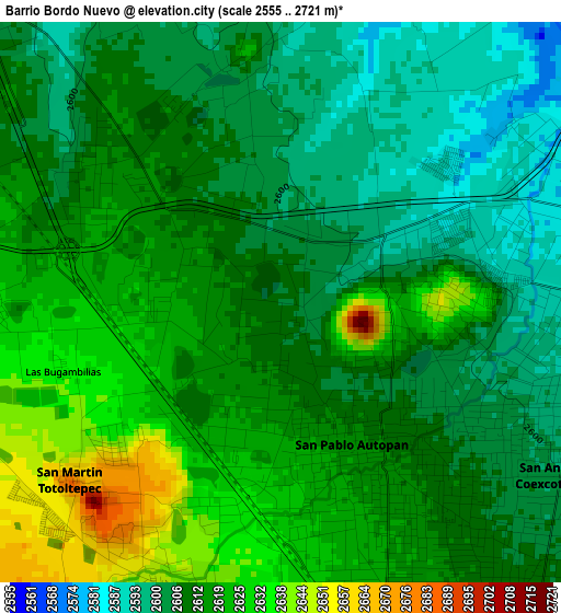 Barrio Bordo Nuevo elevation map