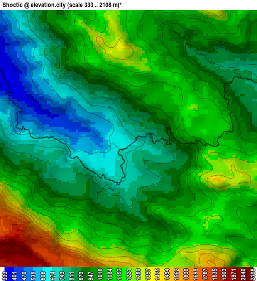 Shoctic elevation map