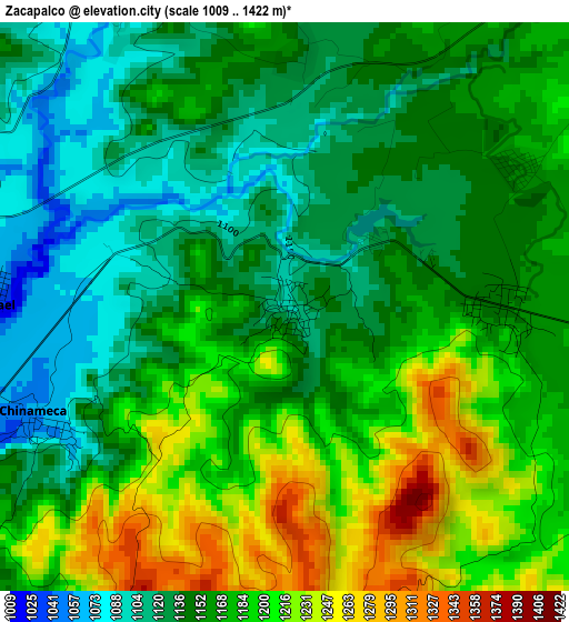 Zacapalco elevation map