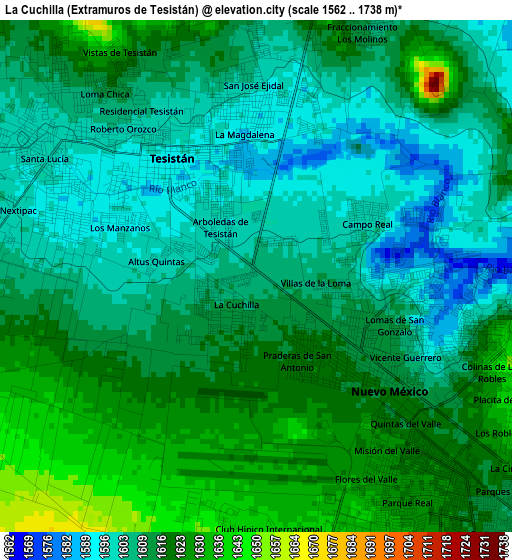 La Cuchilla (Extramuros de Tesistán) elevation map