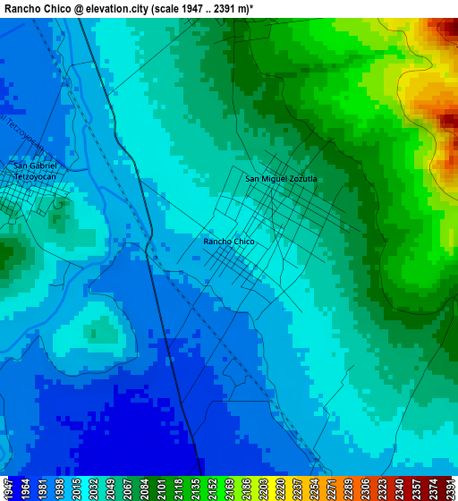 Rancho Chico elevation map