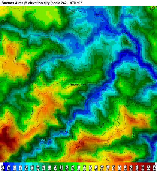 Buenos Aires elevation map