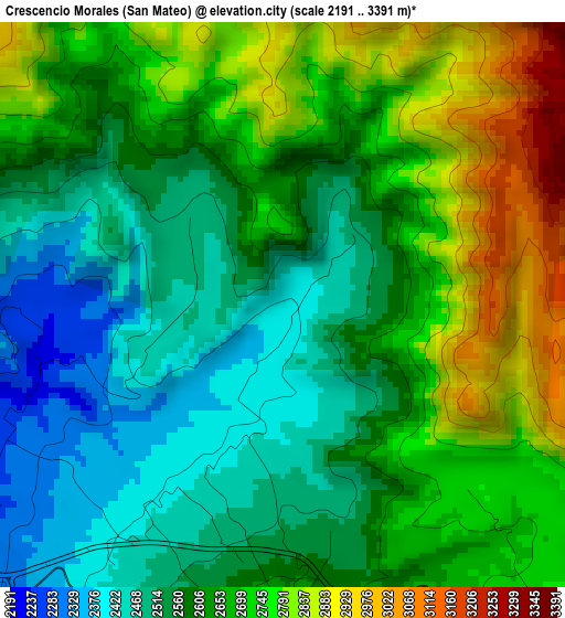 Crescencio Morales (San Mateo) elevation map