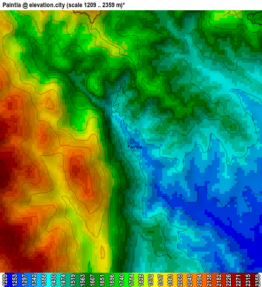 Paintla elevation map