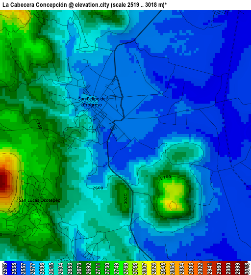 La Cabecera Concepción elevation map