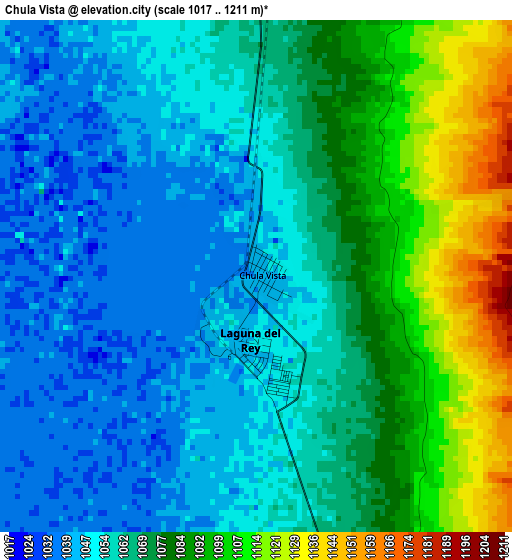 Chula Vista elevation map