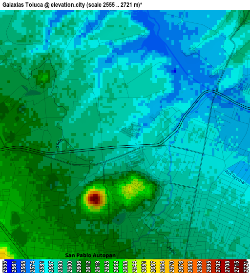 Galaxias Toluca elevation map