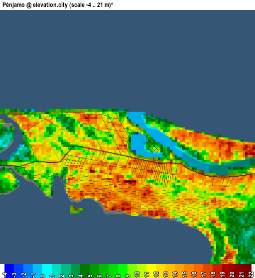 Pénjamo elevation map