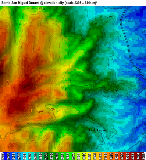 Barrio San Miguel Dorami elevation map