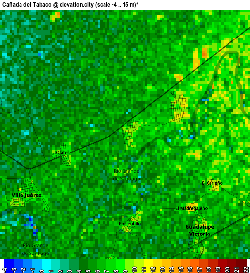 Cañada del Tabaco elevation map