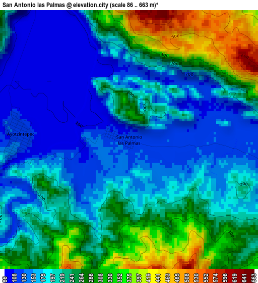 San Antonio las Palmas elevation map