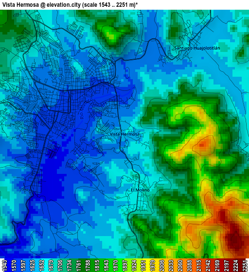 Vista Hermosa elevation map