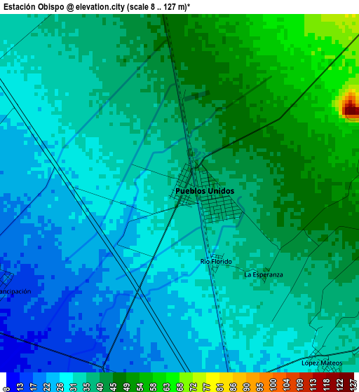 Estación Obispo elevation map