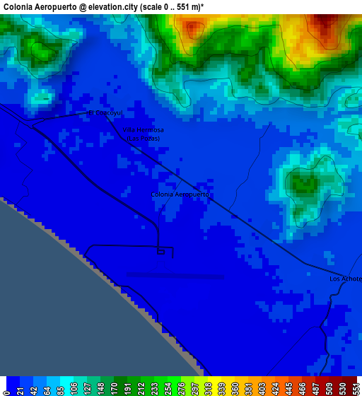 Colonia Aeropuerto elevation map