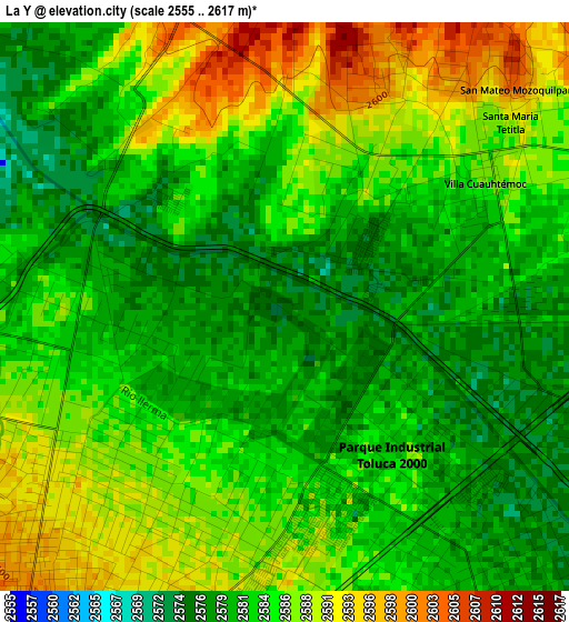 La Y elevation map