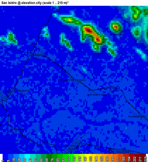 San Isidro elevation map