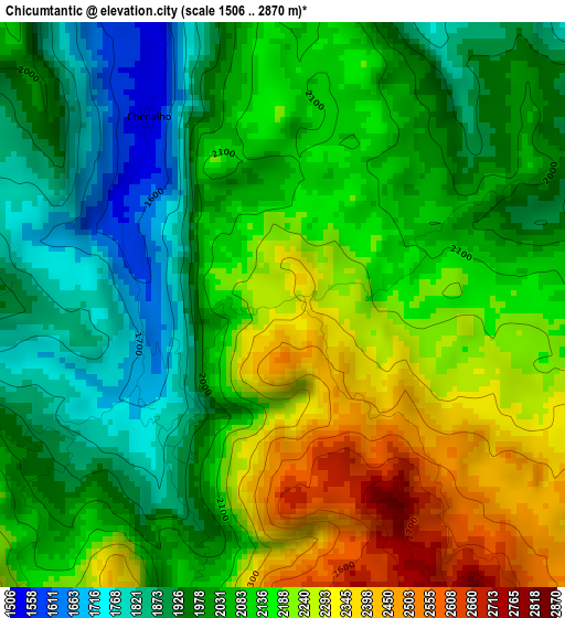 Chicumtantic elevation map