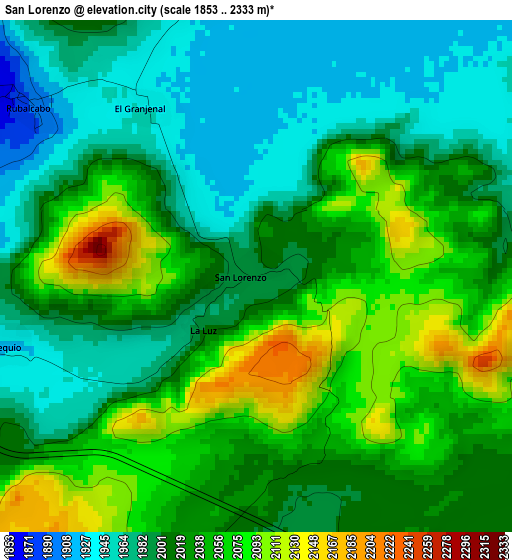 San Lorenzo elevation map