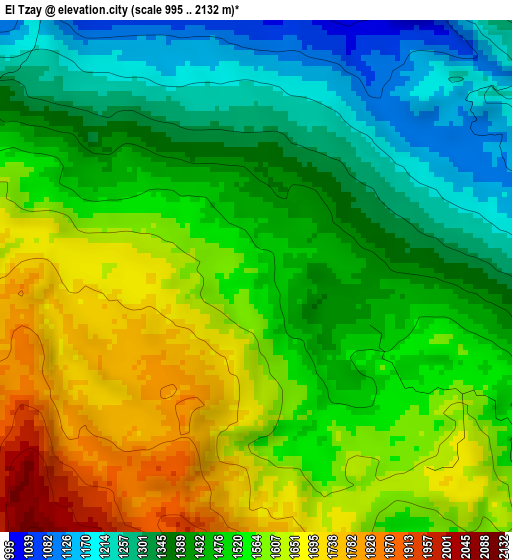 El Tzay elevation map