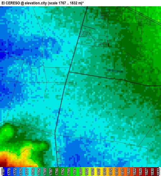 El CERESO elevation map