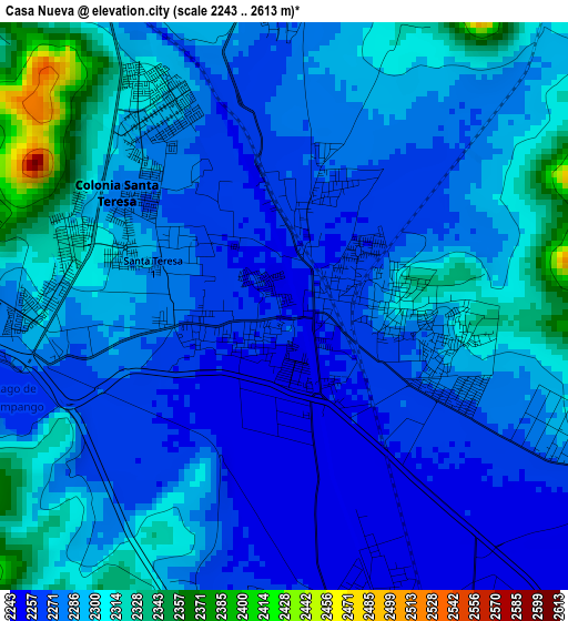 Casa Nueva elevation map