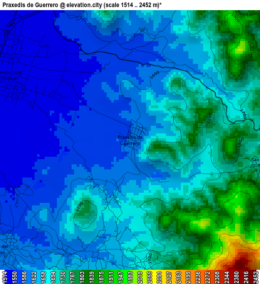 Praxedis de Guerrero elevation map